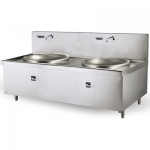 華磁/chinducs雙頭大鍋灶商用電磁灶MGDS15大功率電磁廚房設備15kw電磁大鍋灶食堂用電磁炒菜灶雙眼大鍋灶