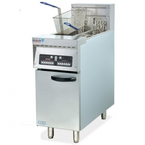 杰冠DF-30立式電炸爐 電腦版立式單缸雙篩電炸爐  杰冠西廚