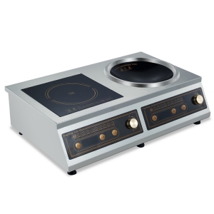 鼎龍DLB-5KW*2- ER/380V臺式組合電磁爐 電磁平頭爐連小炒爐 商用電磁廚房設(shè)備 大功率電磁爐商用電磁爐