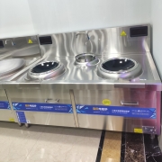 明鋼電磁雙頭單尾小炒爐 15KW商用電磁灶 大功率電磁爐